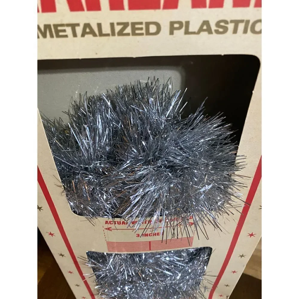 𝅺VINTAGE S.S. Kresge silver tinsel garland made in Germany set of two